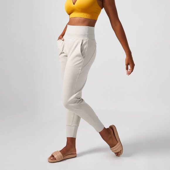 Athleta Cream Track Pants - Picture 1 of 16